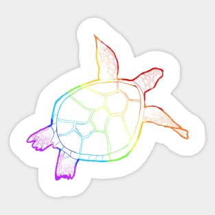 Swimming rainbow pride turtle Sticker